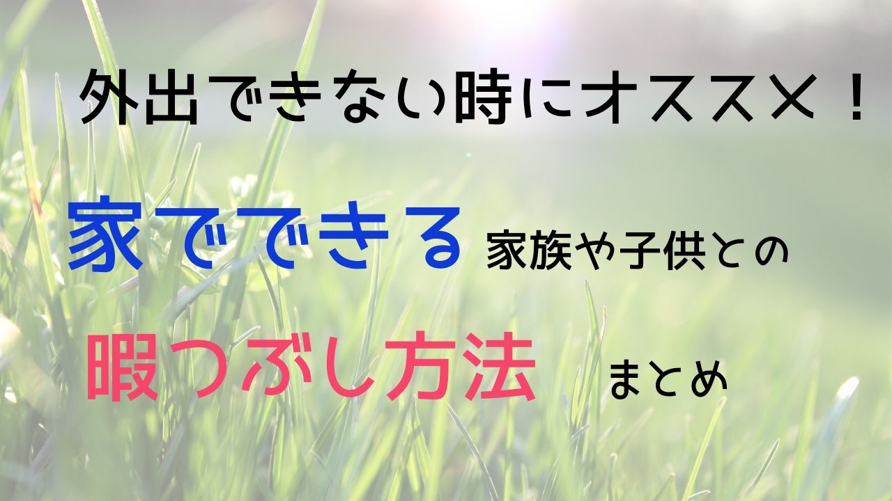 外出できない時おすすめ 家でできる家族や子供との暇つぶし方法まとめ 知っ得三昧